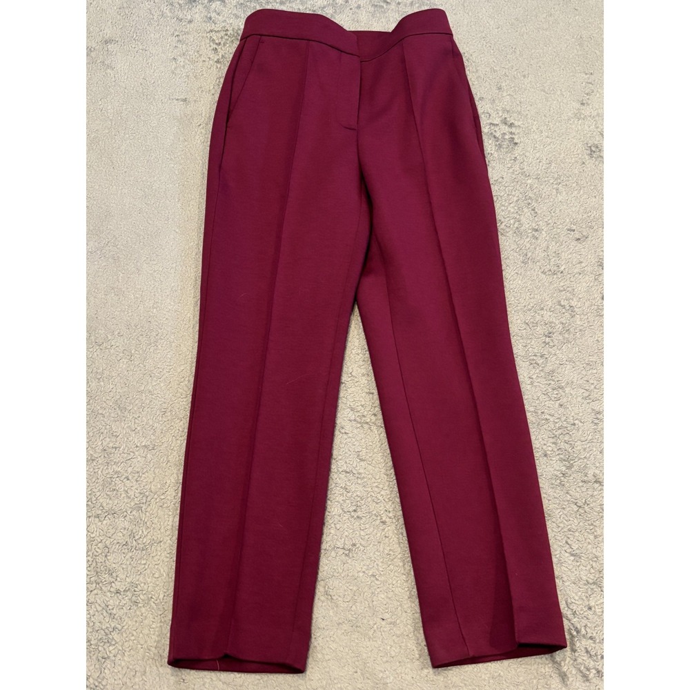 Ann Taylor Pants Womens 0 Purple Straight Leg Pleated Dress Career Office Slacks
